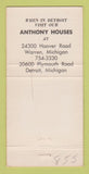 Matchbook Cover - Fran O'Brien's Anthony House Washington DC 30 Strike