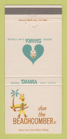 Matchbook Cover - Sahara Casino Las Vegas NV girlie Don Beachcomber 30 Strike