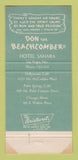 Matchbook Cover - Sahara Casino Las Vegas NV girlie Don Beachcomber 30 Strike