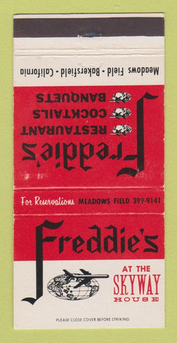 Matchbook Cover - Freddie's Skyway House Bakersfield CA Airport 30 Strike