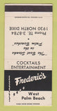 Matchbook Cover - Frederic's Restaurant West Palm Beach FL 30 Strike