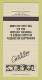 Matchbook Cover - Galileo Restaurant Toronto ON 30 Strike