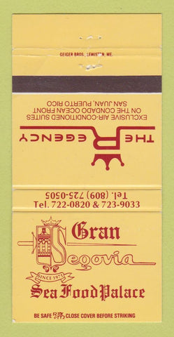 Matchbook Cover - Gran Segovia Seafood Palace San Juan Puerto Rico 30 Strike