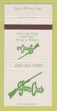 Matchbook Cover - Gun Club Restaurant Beloit WI 30 Strike