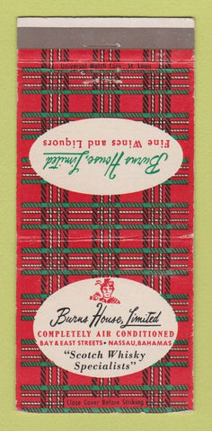 Matchbook Cover - Burns House Liquor Bahamas? 30 Strike
