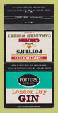 Matchbook Cover - Potter's Liquor Gin Whiskey WEAR 30 Strike