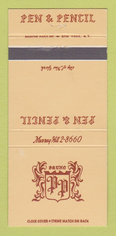 Matchbook Cover - Pen & Pencil New York City 30 Strike