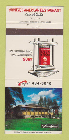 Matchbook Cover - Four Seas Chinese Restaurant Ann Arbor MI 30 Strike
