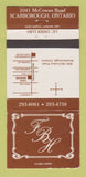 Matchbook Cover - FBH Four Seasons Banquet Restaurant Scarborough ON 30 Strike