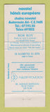 Matchbook Cover - Martini Liquor France Hotels WEAR
