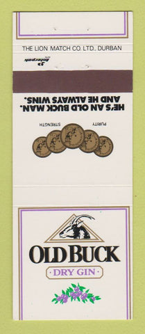 Matchbook Cover - Old Buck Dry Gin Liquor South Africa