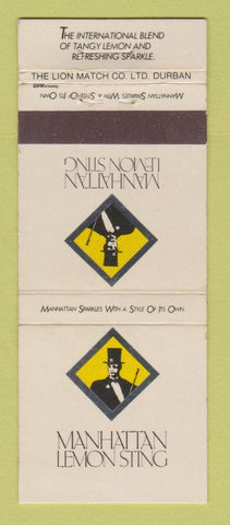 Matchbook Cover - Manhattan Lemon Sting Liquor South Africa