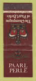 Matchbook Cover - Paarl Perle Liquor South Africa Wines WEAR
