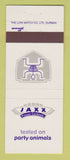 Matchbook Cover - Jaxx Frozen Cocktails Liquor South Africa
