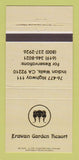 Matchbook Cover - Erawan Garden Resort Indian Wells CA 30 Strike