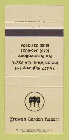 Matchbook Cover - Erawan Garden Resort Indian Wells CA 30 Strike