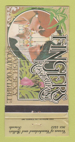 Matchbook Cover - Fingers Restaurant Toronto ON WORN 30 Strike