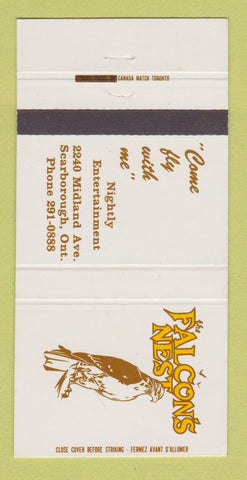 Matchbook Cover - Falcon's Nest Scarborough ON 30 Strike