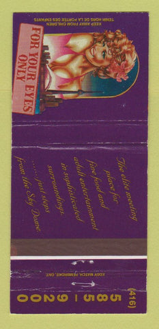 Matchbook Cover - For Your Eyes Only Toronto ON girlie 30 Strike