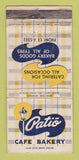 Matchbook Cover - Patio Cafe Bakery Superior WI WORN 30 Strike
