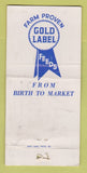 Matchbook Cover - Gold Label Feeds West Fargo ND WORN 30 Strike