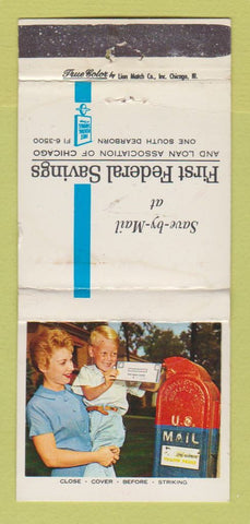 Matchbook Cover - First Federal Savings and Loan Chicago IL WORN 30 Strike