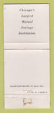 Matchbook Cover - First Federal Savings and Loan Chicago IL WORN 30 Strike