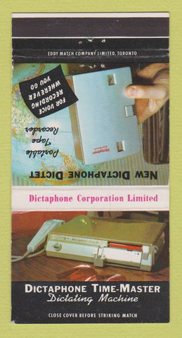 Matchbook Cover - Dictaphone Dictating Machine Canada #1 30 Strike
