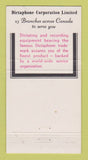 Matchbook Cover - Dictaphone Dictating Machine Canada #1 30 Strike
