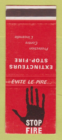 Matchbook Cover - Stop Fire Fire Extinguishers Nanterre France SAMPLE WEAR
