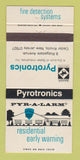 Matchbook Cover - Pyrotronics Fire Detection Cedar Knolls NJ 30 Strike