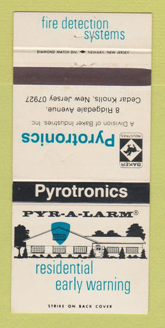 Matchbook Cover - Pyrotronics Fire Detection Cedar Knolls NJ 30 Strike