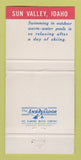 Matchbook Cover - Union Pacific Railroad Sun Valley ID WORN 30 Strike