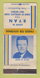 Matchbook Cover - John Ryan Judge Appellate Court IL? WORN 30 Strike