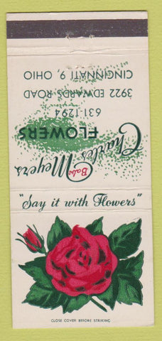 Matchbook Cover - Charles Meyers Flowers Cincinnati OH 21 Strike Feature
