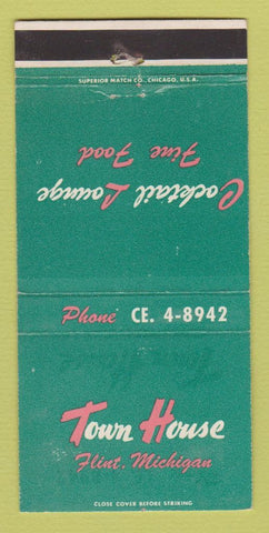 Matchbook Cover - Town House Restaurant Flint MI WORN 30 Strike