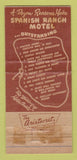 Matchbook Cover - Spanish Ranch Motel Mobile AL WEAR 30 Strike