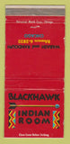 Matchbook Cover - Blackhawk Hotel Chicago IL Indian Room WORN 30 Strike