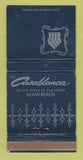Matchbook Cover - Casablanca Miami Beach FL WORN 30 Strike