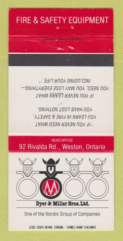 Matchbook Cover - Dyer and Miller Bros Fire Protection Weston ON #2 30 Strike