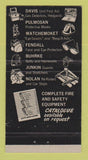 Matchbook Cover - Ansul Fire Protection Canada Montreal Winnipeg WEAR 30 Strike