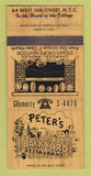 Matchbook Cover - Peter's Backyard Restaurant New York City WEAR 30 Strike