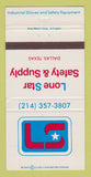 Matchbook Cover - Lone Star Safety & Supply Dallas TX gloves hard hats 30 Strike