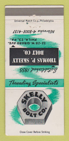 Matchbook Cover - Thomas Skelly Bolt Company Philadelphia PA 30 Strike