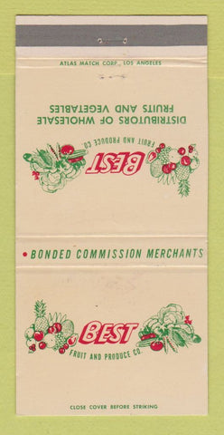 Matchbook Cover - Best Fruit and Produce South San Francisco CA 30 Strike
