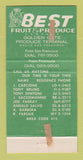 Matchbook Cover - Best Fruit and Produce South San Francisco CA 30 Strike