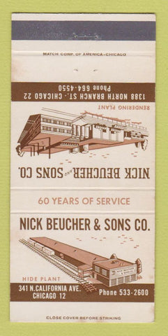 Matchbook Cover - Nick Beucher Sons Chicago IL Rendering 30 Strike
