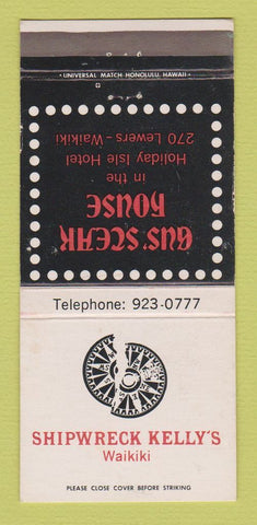 Matchbook Cover - Shipwreck Kelly's Waikiki Hawaii 30 Strike