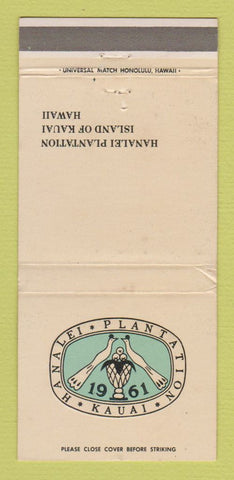 Matchbook Cover - Hanalei Plantation Kauai Hawaii WEAR 30 Strike