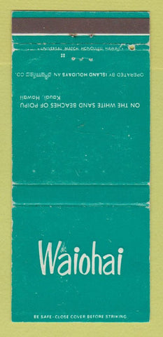 Matchbook Cover - Waiohai Hawaii Kauai WORN 30 Strike